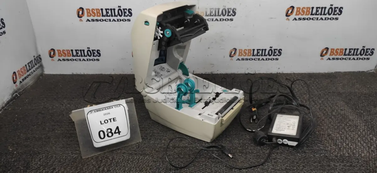 LOTE 084 - 01 IMPRESSORA ZEBRA PRINTER-S/N:45A081200840. (NO ESTADO EM QUE SE ENCONTRA. SUJEITO A AVARIAS OCULTAS/VISÍVEIS.)
