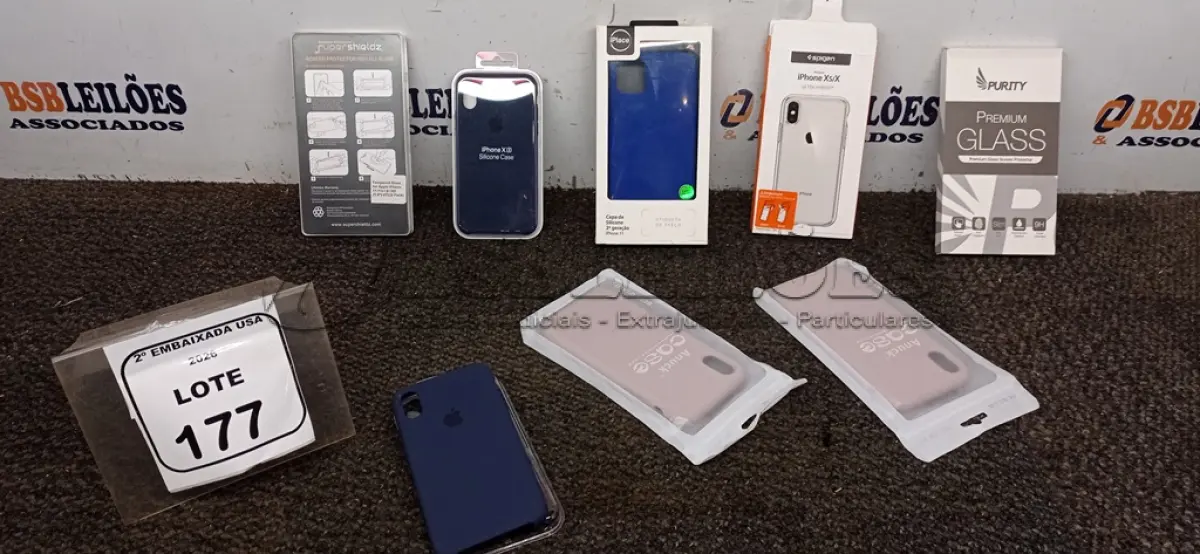 LOTE 177 - 06 BOX -PHONE CASER E 02 (PELÍCULAS). (NO ESTADO EM QUE SE ENCONTRA. SUJEITO A AVARIAS OCULTAS/VISÍVEIS.)