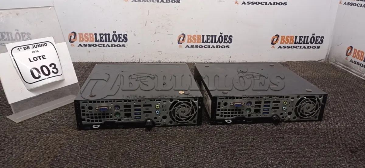 LOTE 003 - 02 MINIS PC   MARCA HP I3. (NO ESTADO) ATENÇÃO! FAZER A VISITAÇÃO ANTES DE ARREMATAR, NÃO SABEMOS SE FUNCIONA, LEILÃO NÃO TEM GARANTIA E NEM DEVOLUÇÃO, SUJEITO A POSSÍVEIS AVARIAS VISÍVEIS/OCULTAS E/OU AUSÊNCIA DE COMPONENTES.