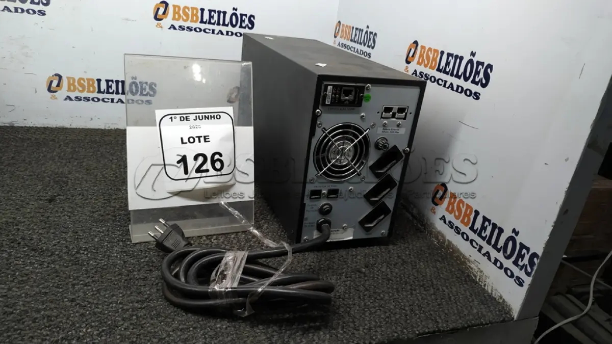 LOTE 126 - 01 NOBREAK 2000VA MARCA LACERDA. (NO ESTADO) ATENÇÃO! FAZER A VISITAÇÃO ANTES DE ARREMATAR, NÃO SABEMOS SE FUNCIONA, LEILÃO NÃO TEM GARANTIA E NEM DEVOLUÇÃO, SUJEITO A POSSÍVEIS AVARIAS VISÍVEIS/OCULTAS E/OU AUSÊNCIA DE COMPONENTES.