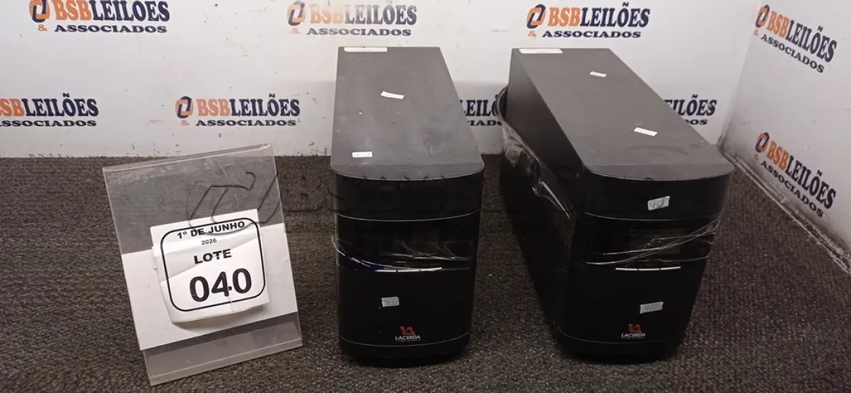 LOTE 040 - 02 NOBREAKS DE 2000VA 220V MARCA LACERDA. (NO ESTADO) ATENÇÃO! FAZER A VISITAÇÃO ANTES DE ARREMATAR, NÃO SABEMOS SE FUNCIONA, LEILÃO NÃO TEM GARANTIA E NEM DEVOLUÇÃO, SUJEITO A POSSÍVEIS AVARIAS VISÍVEIS/OCULTAS E/OU AUSÊNCIA DE COMPONENTES.