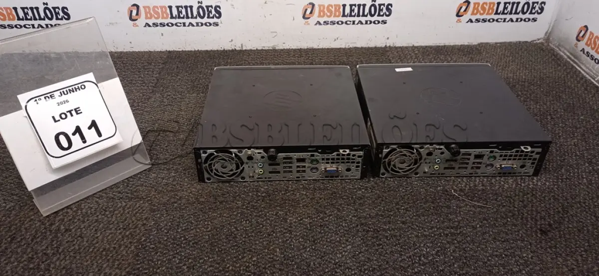 LOTE 011 - 02 MINIS PC   MARCA HP I3. (NO ESTADO) ATENÇÃO! FAZER A VISITAÇÃO ANTES DE ARREMATAR, NÃO SABEMOS SE FUNCIONA, LEILÃO NÃO TEM GARANTIA E NEM DEVOLUÇÃO, SUJEITO A POSSÍVEIS AVARIAS VISÍVEIS/OCULTAS E/OU AUSÊNCIA DE COMPONENTES.
