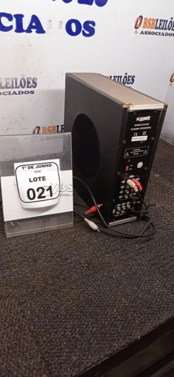 LOTE 021 - 01 SUBWOOFER MODELO 5.1CH MARCA KONIK. (NO ESTADO) ATENÇÃO! FAZER A VISITAÇÃO ANTES DE ARREMATAR, NÃO SABEMOS SE FUNCIONA, LEILÃO NÃO TEM GARANTIA E NEM DEVOLUÇÃO, SUJEITO A POSSÍVEIS AVARIAS VISÍVEIS/OCULTAS E/OU AUSÊNCIA DE COMPONENTES.