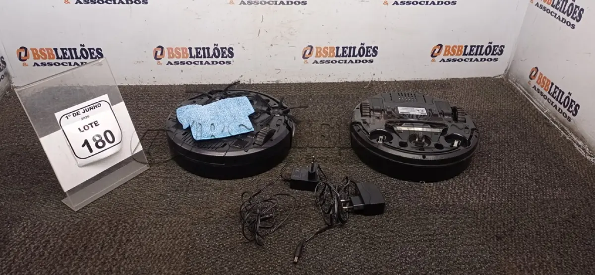 LOTE 180 - 02 ASPIRADORES ROBÔ MARCA MONDIAL. (NO ESTADO) ATENÇÃO! FAZER A VISITAÇÃO ANTES DE ARREMATAR, NÃO SABEMOS SE FUNCIONA, LEILÃO NÃO TEM GARANTIA E NEM DEVOLUÇÃO, SUJEITO A POSSÍVEIS AVARIAS VISÍVEIS/OCULTAS E/OU AUSÊNCIA DE COMPONENTES.