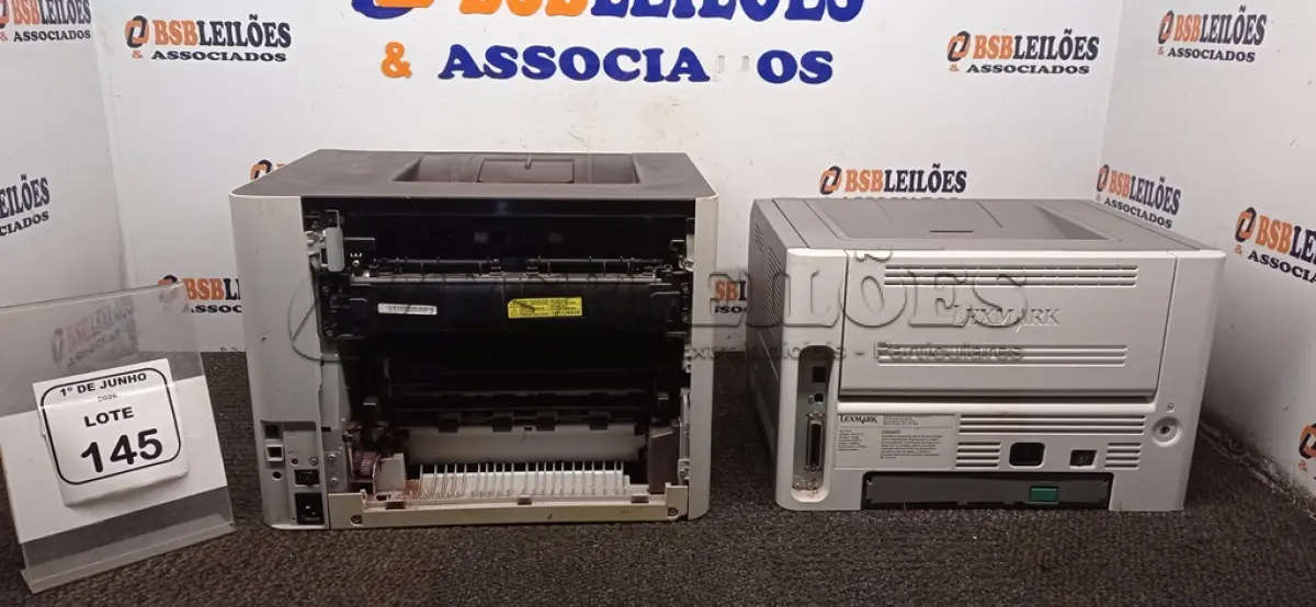 LOTE 145 - 02 IMPRESSORAS MARCAS SAMSUNG E LEXMARK. (NO ESTADO) ATENÇÃO! FAZER A VISITAÇÃO ANTES DE ARREMATAR, NÃO SABEMOS SE FUNCIONA, LEILÃO NÃO TEM GARANTIA E NEM DEVOLUÇÃO, SUJEITO A POSSÍVEIS AVARIAS VISÍVEIS/OCULTAS E/OU AUSÊNCIA DE COMPONENTES.