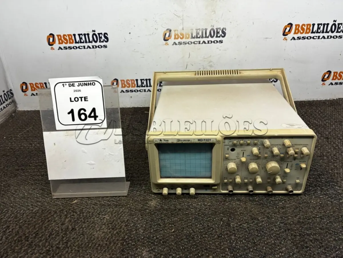 LOTE 164 - 01 OSCILOSCÓPIO ANALÓGICO MODELO MO-1251 MARCA MINIPA. (NO ESTADO) ATENÇÃO! FAZER A VISITAÇÃO ANTES DE ARREMATAR, NÃO SABEMOS SE FUNCIONA, LEILÃO NÃO TEM GARANTIA E NEM DEVOLUÇÃO, SUJEITO A POSSÍVEIS AVARIAS VISÍVEIS/OCULTAS E/OU AUSÊNCIA DE COMPONENTES.