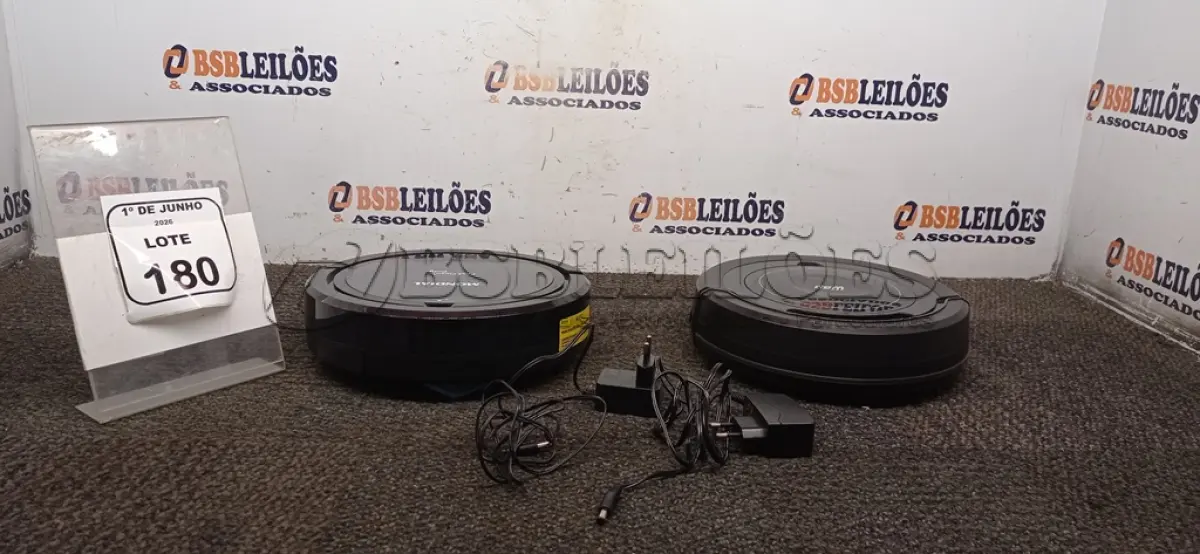 LOTE 180 - 02 ASPIRADORES ROBÔ MARCA MONDIAL. (NO ESTADO) ATENÇÃO! FAZER A VISITAÇÃO ANTES DE ARREMATAR, NÃO SABEMOS SE FUNCIONA, LEILÃO NÃO TEM GARANTIA E NEM DEVOLUÇÃO, SUJEITO A POSSÍVEIS AVARIAS VISÍVEIS/OCULTAS E/OU AUSÊNCIA DE COMPONENTES.