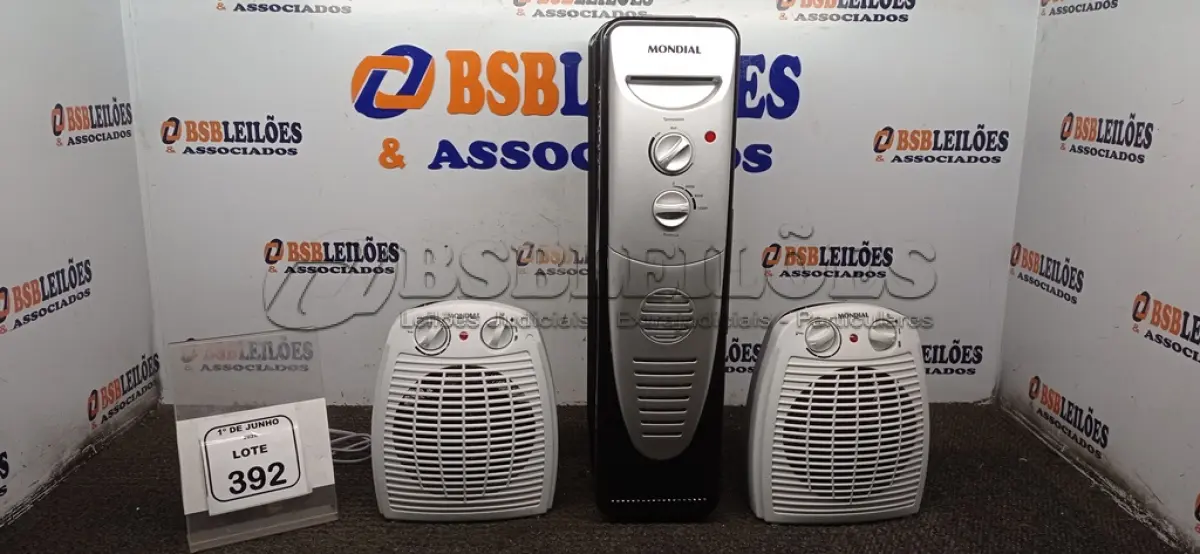 LOTE 392 - 01 AQUECEDOR 220V MARCA MONDIAL. (NO ESTADO) ATENÇÃO! FAZER A VISITAÇÃO ANTES DE ARREMATAR, NÃO SABEMOS SE FUNCIONA, LEILÃO NÃO TEM GARANTIA E NEM DEVOLUÇÃO, SUJEITO A POSSÍVEIS AVARIAS VISÍVEIS/OCULTAS E/OU AUSÊNCIA DE COMPONENTES.