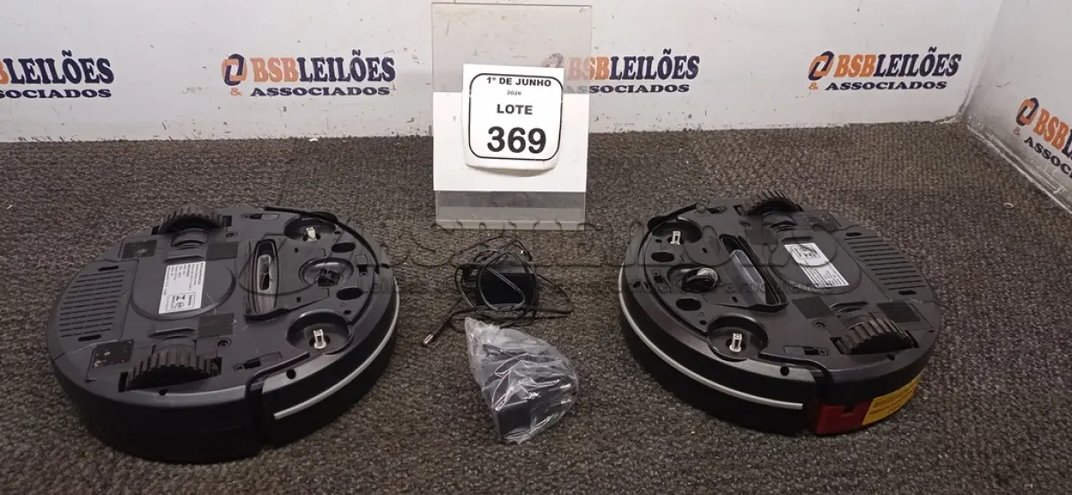 LOTE 369 - 02 ASPIRADORES ROBÔ MARCA MONDIAL. (NO ESTADO) ATENÇÃO! FAZER A VISITAÇÃO ANTES DE ARREMATAR, NÃO SABEMOS SE FUNCIONA, LEILÃO NÃO TEM GARANTIA E NEM DEVOLUÇÃO, SUJEITO A POSSÍVEIS AVARIAS VISÍVEIS/OCULTAS E/OU AUSÊNCIA DE COMPONENTES.
