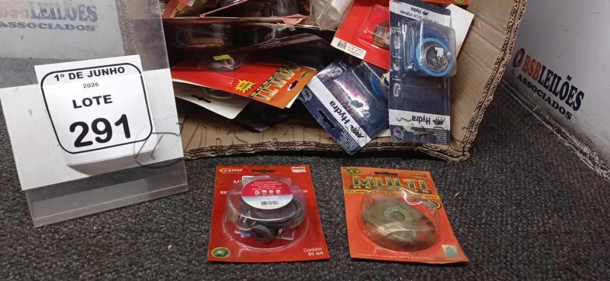 LOTE 291 - 01 CAIXA COM GRANDE QUANTIDADE DE KITS VÁLVULAS DE VEDAÇÃO PARA REPAROS. (NO ESTADO) ATENÇÃO! FAZER A VISITAÇÃO ANTES DE ARREMATAR, NÃO SABEMOS SE FUNCIONA, LEILÃO NÃO TEM GARANTIA E NEM DEVOLUÇÃO, SUJEITO A POSSÍVEIS AVARIAS VISÍVEIS/OCULTAS E/OU AUSÊNCIA DE COMPONENTES.