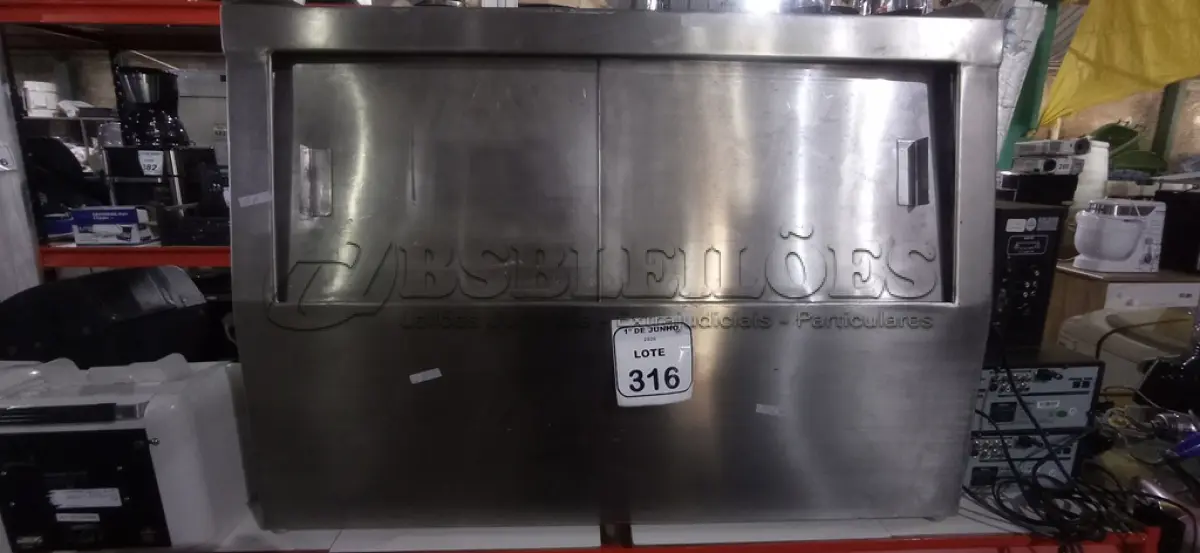 LOTE 316 - 01 ESTUFA DE SALGADOS EM INOX. (NO ESTADO) ATENÇÃO! FAZER A VISITAÇÃO ANTES DE ARREMATAR, NÃO SABEMOS SE FUNCIONA, LEILÃO NÃO TEM GARANTIA E NEM DEVOLUÇÃO, SUJEITO A POSSÍVEIS AVARIAS VISÍVEIS/OCULTAS E/OU AUSÊNCIA DE COMPONENTES.