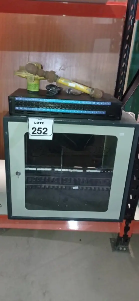 LOTE 252 - 01 RACK PARA SERVIDORES, 01 PATCH PANEL E 01 REGULADOR DE PRESSÃO DE GÁS INDUSTRIAL. (NO ESTADO) ATENÇÃO! FAZER A VISITAÇÃO ANTES DE ARREMATAR, NÃO SABEMOS SE FUNCIONA, LEILÃO NÃO TEM GARANTIA E NEM DEVOLUÇÃO, SUJEITO A POSSÍVEIS AVARIAS VISÍVEIS/OCULTAS E/OU AUSÊNCIA DE COMPONENTES.