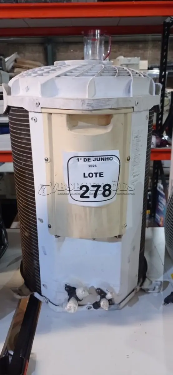 LOTE 278 - 01 CONDENSADORA DE 18.000 BTU/H MARCA SPRINGER. (NO ESTADO) ATENÇÃO! FAZER A VISITAÇÃO ANTES DE ARREMATAR, NÃO SABEMOS SE FUNCIONA, LEILÃO NÃO TEM GARANTIA E NEM DEVOLUÇÃO, SUJEITO A POSSÍVEIS AVARIAS VISÍVEIS/OCULTAS E/OU AUSÊNCIA DE COMPONENTES.