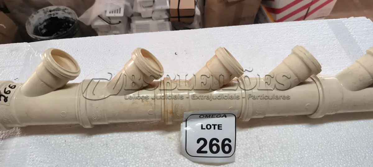 LOTE 266 - 05 JUNÇÕES "Y" PVC SOLD. COM REDUÇÃO - Ø 75 X 50MM