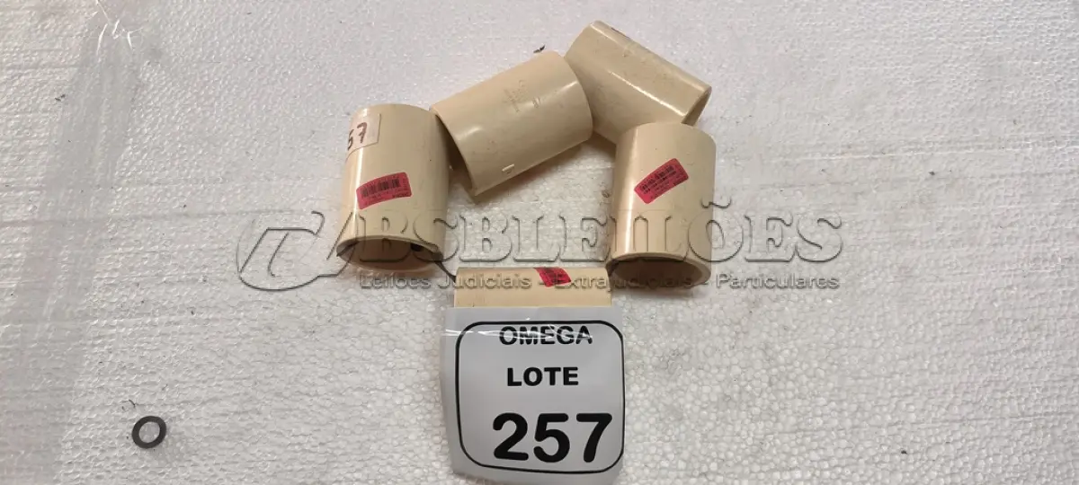 LOTE 257 - 05 LUVAS  CPVC - Ø 54 MM. (NO ESTADO EM QUE SE ENCONTRA. SUJEITO A AVARIAS OCULTAS/VISÍVEIS.)