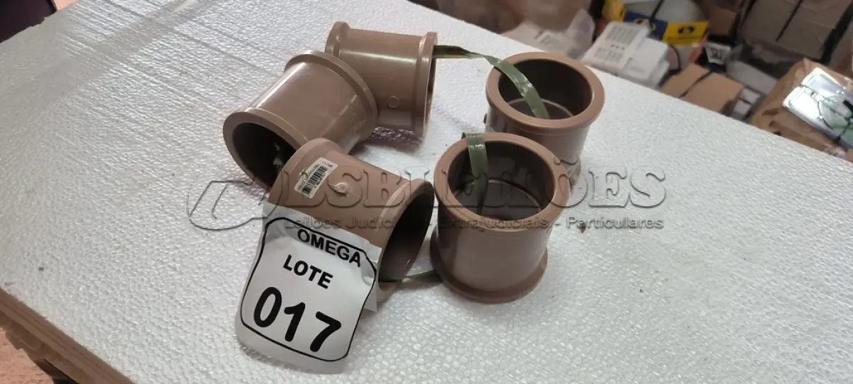 LOTE 017 - 05 LUVAS SOLDÁVEIS Ø 75MM - PVC MARROM. (NO ESTADO EM QUE SE ENCONTRA. SUJEITO A AVARIAS OCULTAS/VISÍVEIS.)