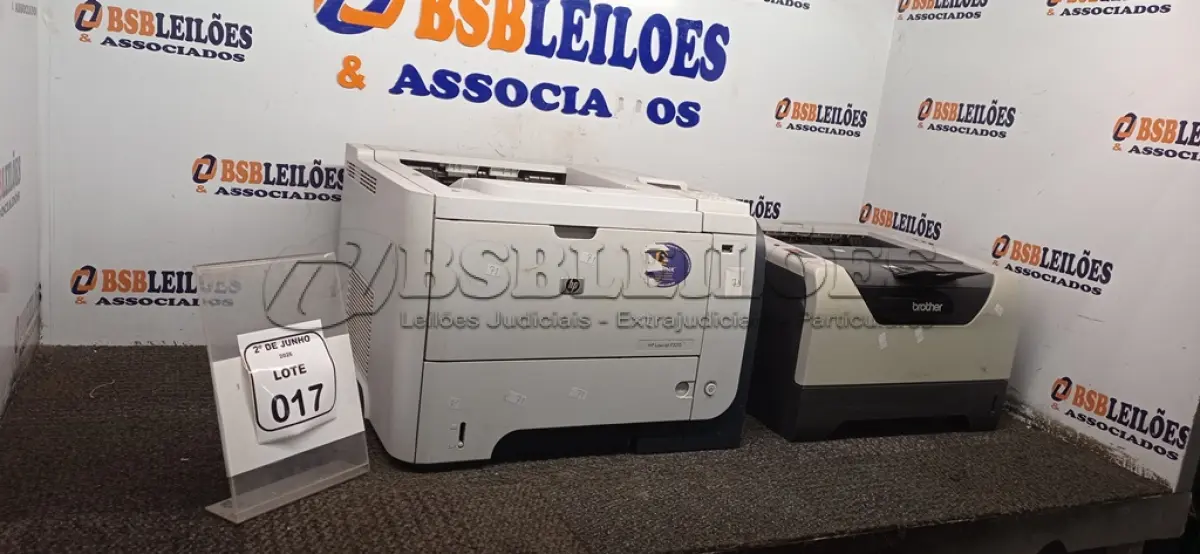 LOTE 017 - 01 IMPRESSORA MODELO HL-5350DN MARCA BROTHER E 01 IMPRESSORA MODELO P3015 MARCA HP. (NO ESTADO) ATENÇÃO! FAZER A VISITAÇÃO ANTES DE ARREMATAR, NÃO SABEMOS SE FUNCIONA, LEILÃO NÃO TEM GARANTIA E NEM DEVOLUÇÃO, SUJEITO A POSSÍVEIS AVARIAS VISÍVEIS/OCULTAS E/OU AUSÊNCIA DE COMPONENTES.