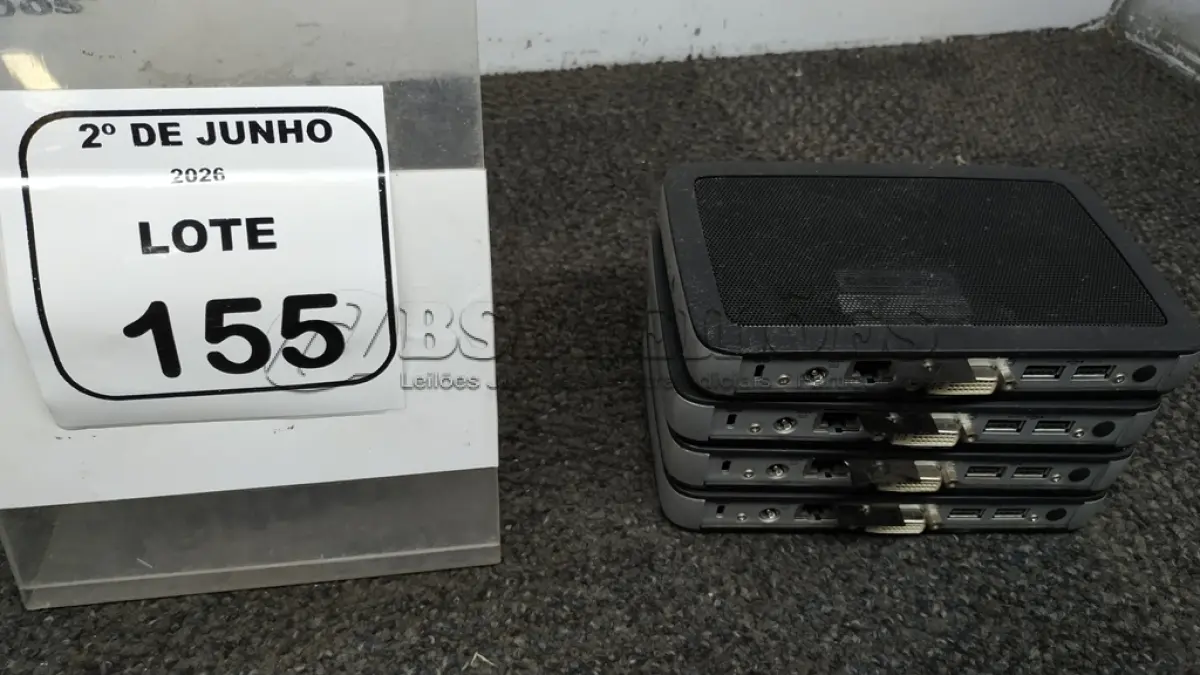 LOTE 155 - 04 MINIS DESKTOP WYSE MARCA DELL. (NO ESTADO) ATENÇÃO! FAZER A VISITAÇÃO ANTES DE ARREMATAR, NÃO SABEMOS SE FUNCIONA, LEILÃO NÃO TEM GARANTIA E NEM DEVOLUÇÃO, SUJEITO A POSSÍVEIS AVARIAS VISÍVEIS/OCULTAS E/OU AUSÊNCIA DE COMPONENTES.