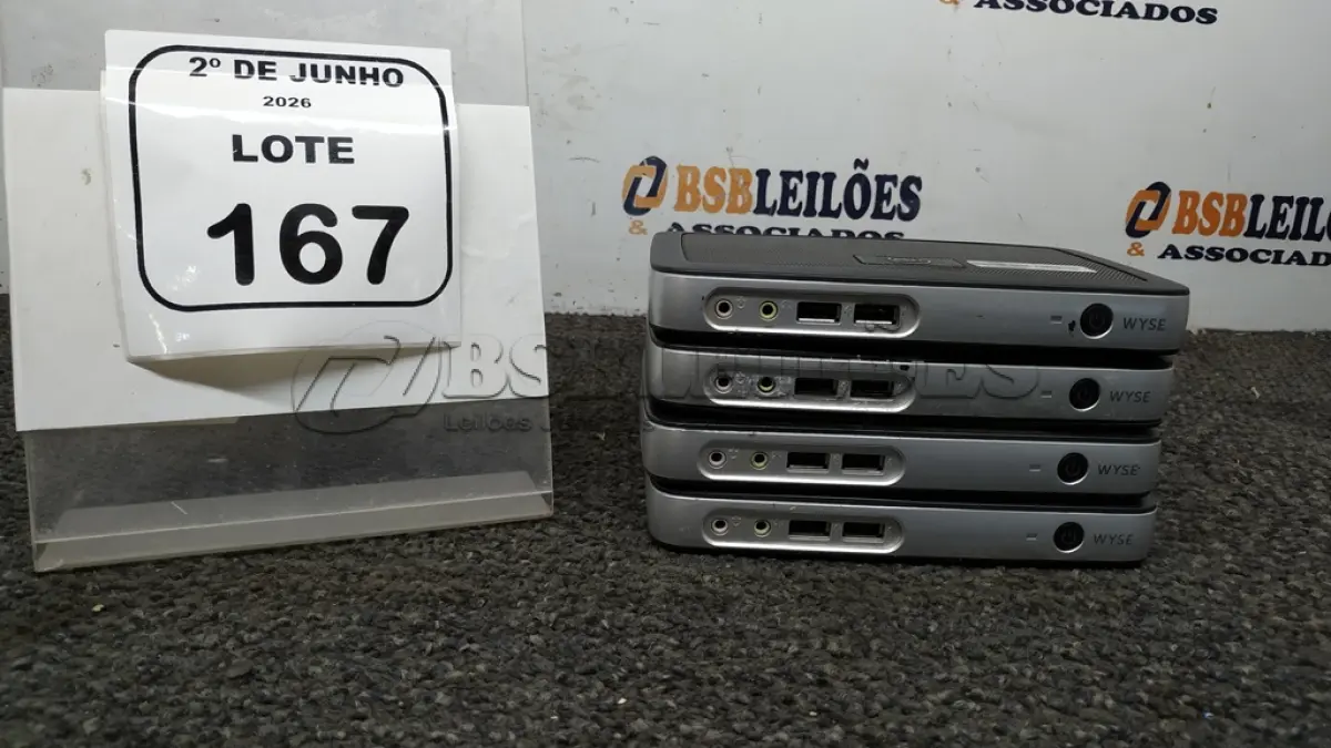 LOTE 167 - 04 MINIS DESKTOP WYSE MARCA DELL. (NO ESTADO) ATENÇÃO! FAZER A VISITAÇÃO ANTES DE ARREMATAR, NÃO SABEMOS SE FUNCIONA, LEILÃO NÃO TEM GARANTIA E NEM DEVOLUÇÃO, SUJEITO A POSSÍVEIS AVARIAS VISÍVEIS/OCULTAS E/OU AUSÊNCIA DE COMPONENTES.