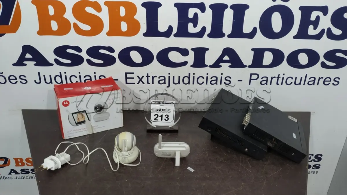 LOTE 213 - 01 BABÁ ELETRÔNICA 3.5’’ MARCA MOTOROLA E 02 APARELHOS DVR MARCA INTELBRAS. (NO ESTADO) ATENÇÃO! FAZER A VISITAÇÃO ANTES DE ARREMATAR, NÃO SABEMOS SE FUNCIONA, LEILÃO NÃO TEM GARANTIA E NEM DEVOLUÇÃO, SUJEITO A POSSÍVEIS AVARIAS VISÍVEIS/OCULTAS E/OU AUSÊNCIA DE COMPONENTES.