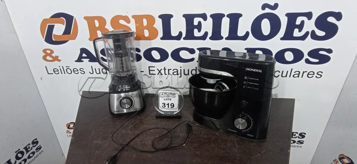 LOTE 319 - 01 BALANÇA PLANETÁRIA 220V MARCA MONDIAL E 01 LIQUIDIFICADOR 220V MARCA MONDIAL. (NO ESTADO) ATENÇÃO! FAZER A VISITAÇÃO ANTES DE ARREMATAR, NÃO SABEMOS SE FUNCIONA, LEILÃO NÃO TEM GARANTIA E NEM DEVOLUÇÃO, SUJEITO A POSSÍVEIS AVARIAS VISÍVEIS/OCULTAS E/OU AUSÊNCIA DE COMPONENTES.