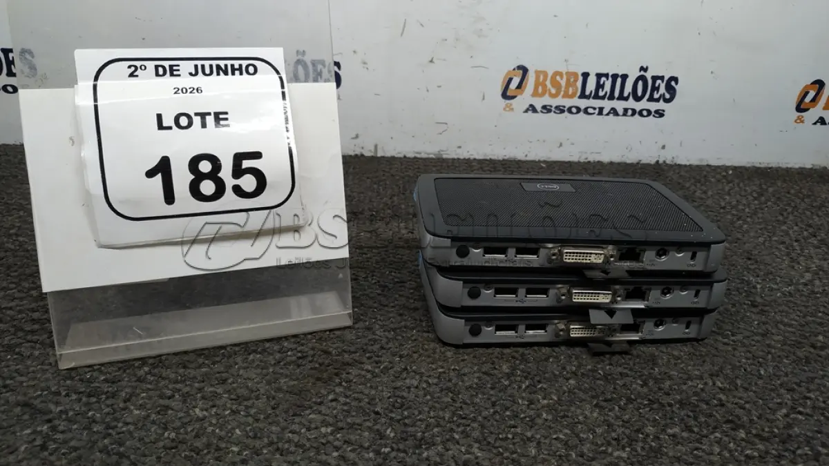 LOTE 185 - 03 MINIS DESKTOP WYSE MARCA DELL. (NO ESTADO) ATENÇÃO! FAZER A VISITAÇÃO ANTES DE ARREMATAR, NÃO SABEMOS SE FUNCIONA, LEILÃO NÃO TEM GARANTIA E NEM DEVOLUÇÃO, SUJEITO A POSSÍVEIS AVARIAS VISÍVEIS/OCULTAS E/OU AUSÊNCIA DE COMPONENTES.