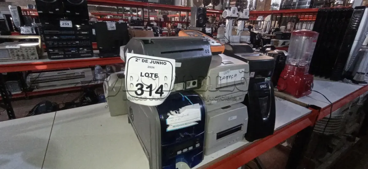 LOTE 314 - 01 NOBREAK 1.400VA, 01 MULTÍMETRO DIGITAL, 01 IMPRESSORA DE CUPOM E 07 IMPRESSORAS DE CUPOM PARA RETIRADA DE PEÇAS. (NO ESTADO) ATENÇÃO! FAZER A VISITAÇÃO ANTES DE ARREMATAR, NÃO SABEMOS SE FUNCIONA, LEILÃO NÃO TEM GARANTIA E NEM DEVOLUÇÃO, SUJEITO A POSSÍVEIS AVARIAS VISÍVEIS/OCULTAS E/OU AUSÊNCIA DE COMPONENTES.