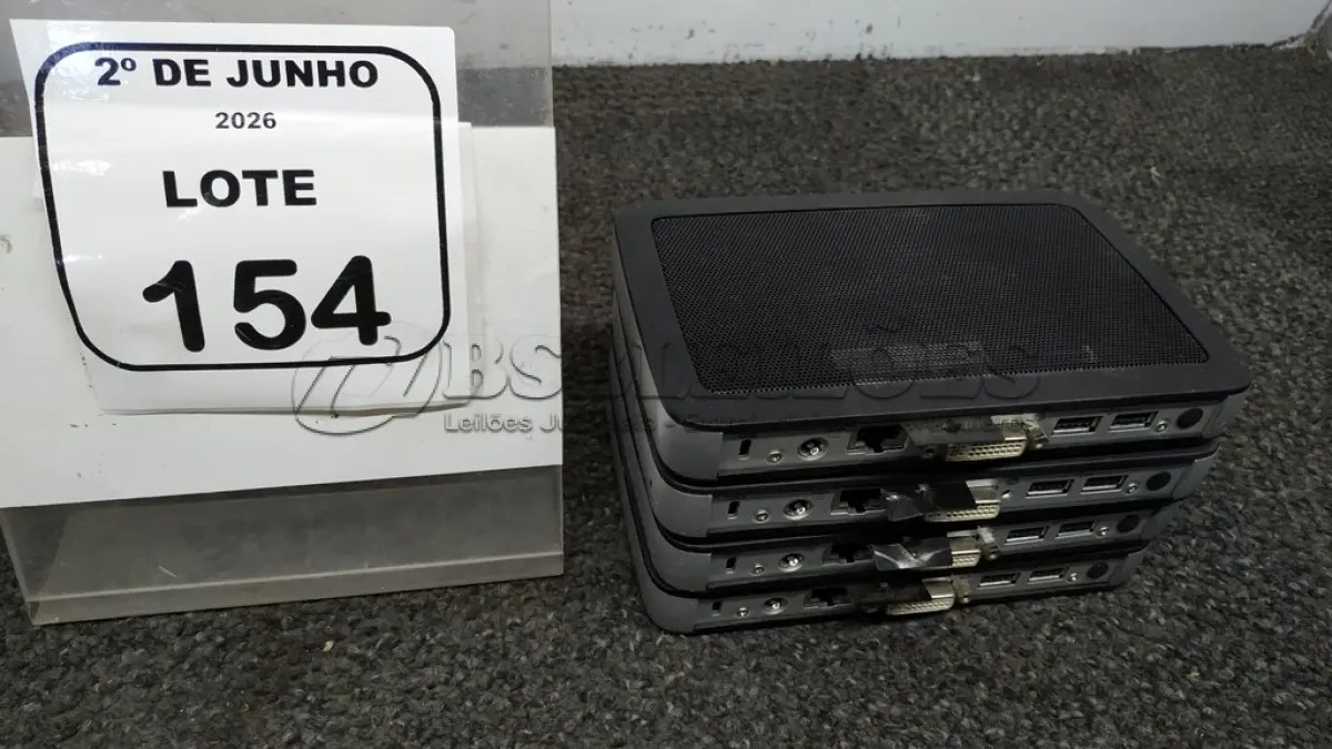 LOTE 154 - 04 MINIS DESKTOP WYSE MARCA DELL. (NO ESTADO) ATENÇÃO! FAZER A VISITAÇÃO ANTES DE ARREMATAR, NÃO SABEMOS SE FUNCIONA, LEILÃO NÃO TEM GARANTIA E NEM DEVOLUÇÃO, SUJEITO A POSSÍVEIS AVARIAS VISÍVEIS/OCULTAS E/OU AUSÊNCIA DE COMPONENTES.