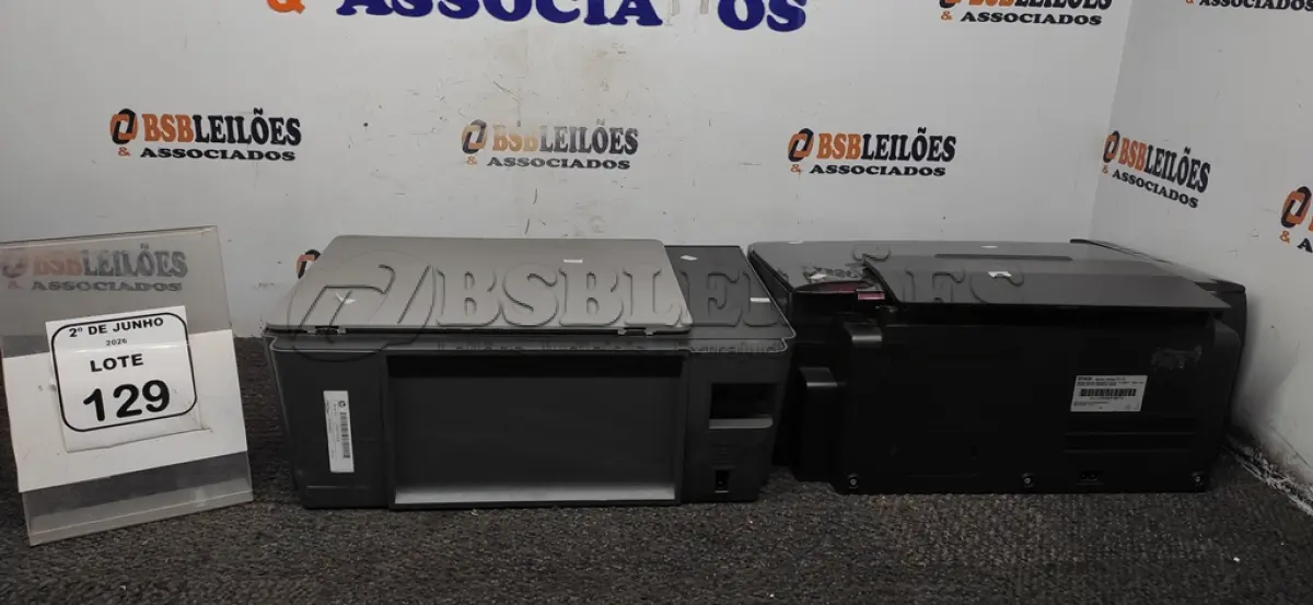 LOTE 129 - 01 IMPRESSORA MODELO SMART TANK 517 MARCA HP E 01 IMPRESSORA MODELO TX115 MARCA EPSON. (NO ESTADO) ATENÇÃO! FAZER A VISITAÇÃO ANTES DE ARREMATAR, NÃO SABEMOS SE FUNCIONA, LEILÃO NÃO TEM GARANTIA E NEM DEVOLUÇÃO, SUJEITO A POSSÍVEIS AVARIAS VISÍVEIS/OCULTAS E/OU AUSÊNCIA DE COMPONENTES.