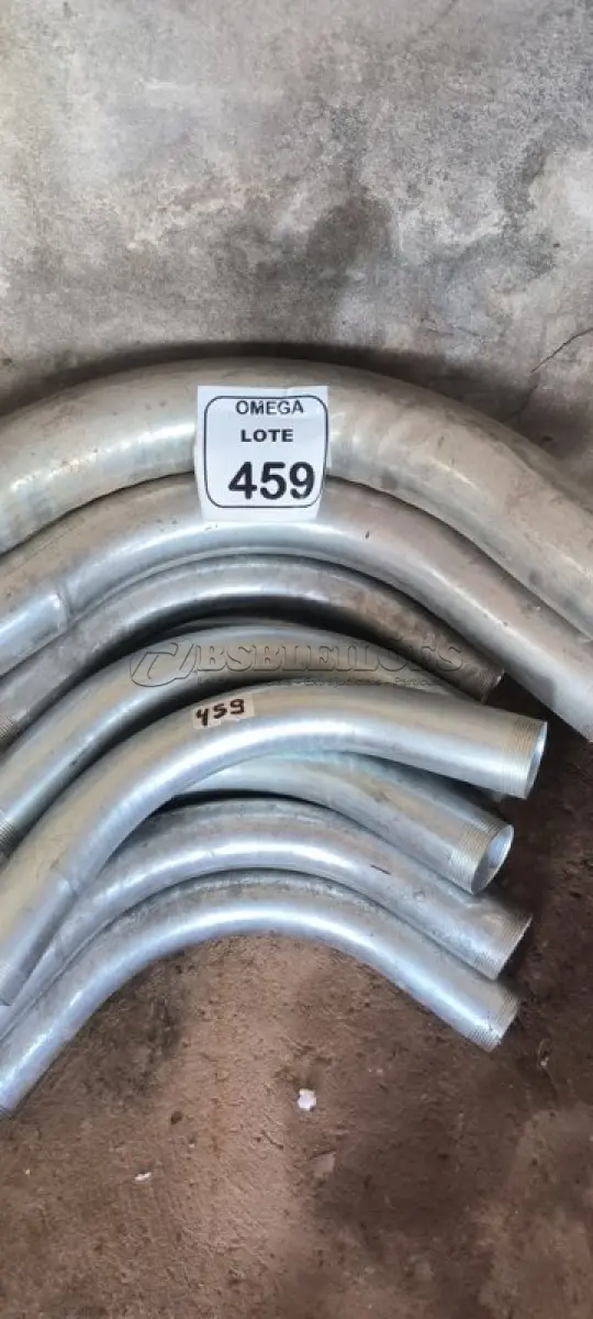 LOTE 459 - 14 CURVAS GALV. ROSCÁVEL - 90º PARA ELETRODUTO - 2". (NO ESTADO EM QUE SE ENCONTRA. SUJEITO A AVARIAS OCULTAS/VISÍVEIS.)