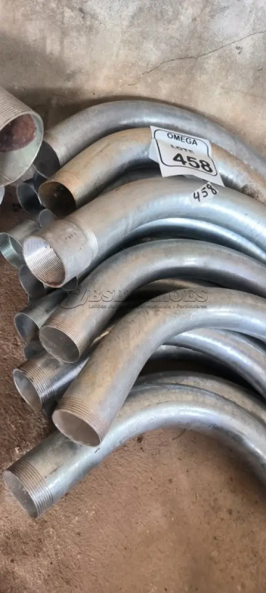 LOTE 458 - CURVA GALV. ROSCÁVEL - 90º PARA ELETRODUTO - 2". (NO ESTADO EM QUE SE ENCONTRA. SUJEITO A AVARIAS OCULTAS/VISÍVEIS.)