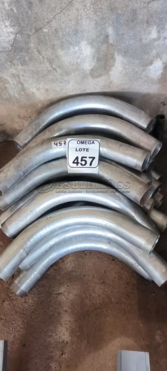 LOTE 457 - 20 CURVAS GALV. ROSCÁVEL - 90º PARA ELETRODUTO - 2". (NO ESTADO EM QUE SE ENCONTRA. SUJEITO A AVARIAS OCULTAS/VISÍVEIS.)