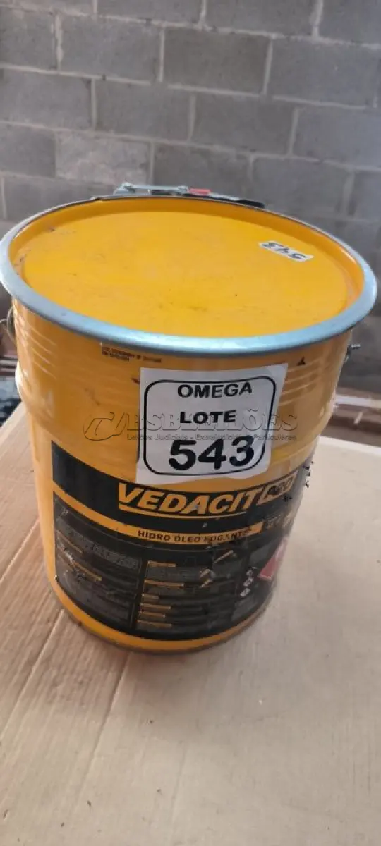 LOTE 543 - 01 HIDRO ÓLEO FUGANTE - VEDACIT - LATAS DE 18L - BASE SOLVENTE. (NO ESTADO EM QUE SE ENCONTRA. SUJEITO A AVARIAS OCULTAS/VISÍVEIS.)