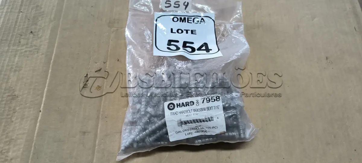 LOTE 554 - 100 PARAFUSOS CHUMBADOR RARDBOLT GALV. 7/16 - M6X50MM. (NO ESTADO EM QUE SE ENCONTRA. SUJEITO A AVARIAS OCULTAS/VISÍVEIS.)