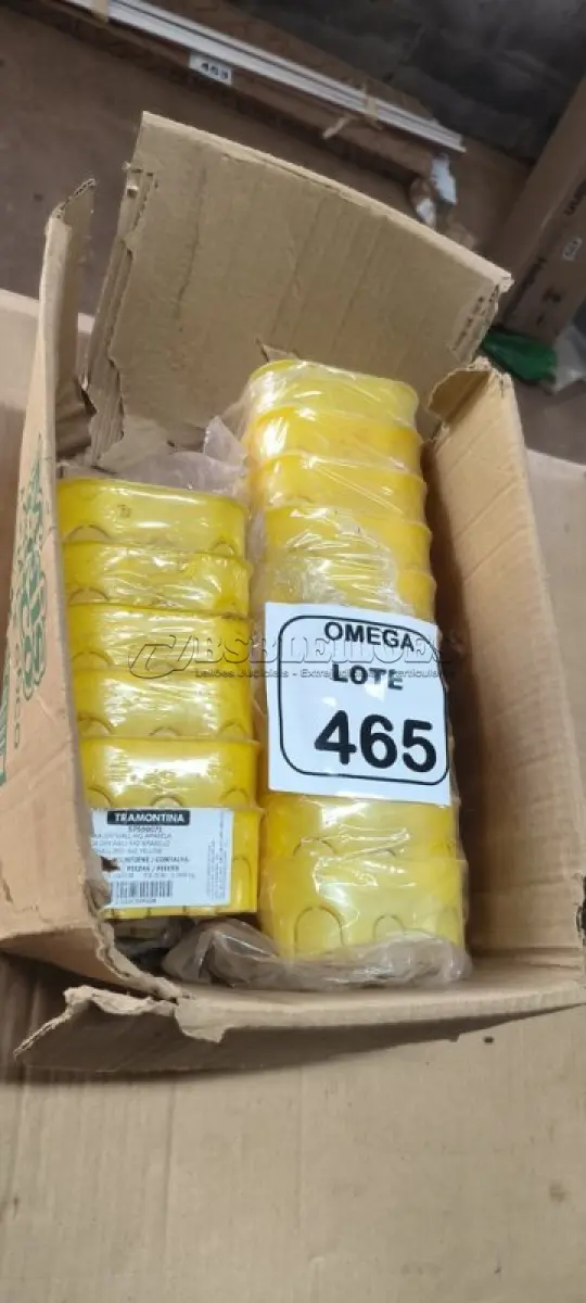 LOTE 465 - 31  TIGRE CAIXA DE LUZ 4X2 AMARELA - PARA DRYWALL. (NO ESTADO EM QUE SE ENCONTRA. SUJEITO A AVARIAS OCULTAS/VISÍVEIS.)