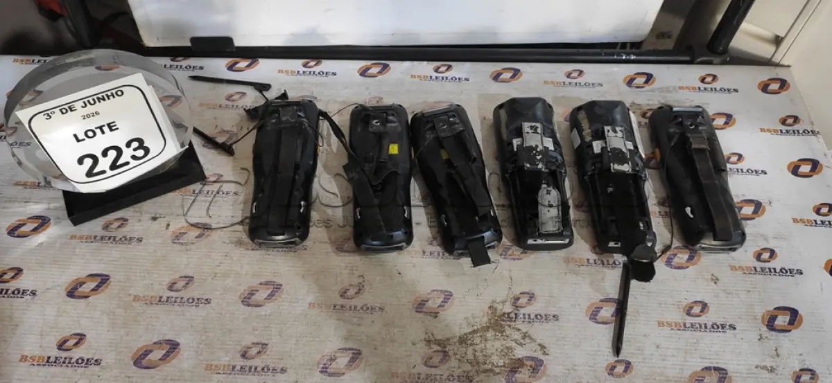 LOTE 223 - 06 COLETORAS DE DADOS. (NO ESTADO) ATENÇÃO! FAZER A VISITAÇÃO ANTES DE ARREMATAR, NÃO SABEMOS SE FUNCIONA, LEILÃO NÃO TEM GARANTIA E NEM DEVOLUÇÃO, SUJEITO A POSSÍVEIS AVARIAS VISÍVEIS/OCULTAS E/OU AUSÊNCIA DE COMPONENTES.