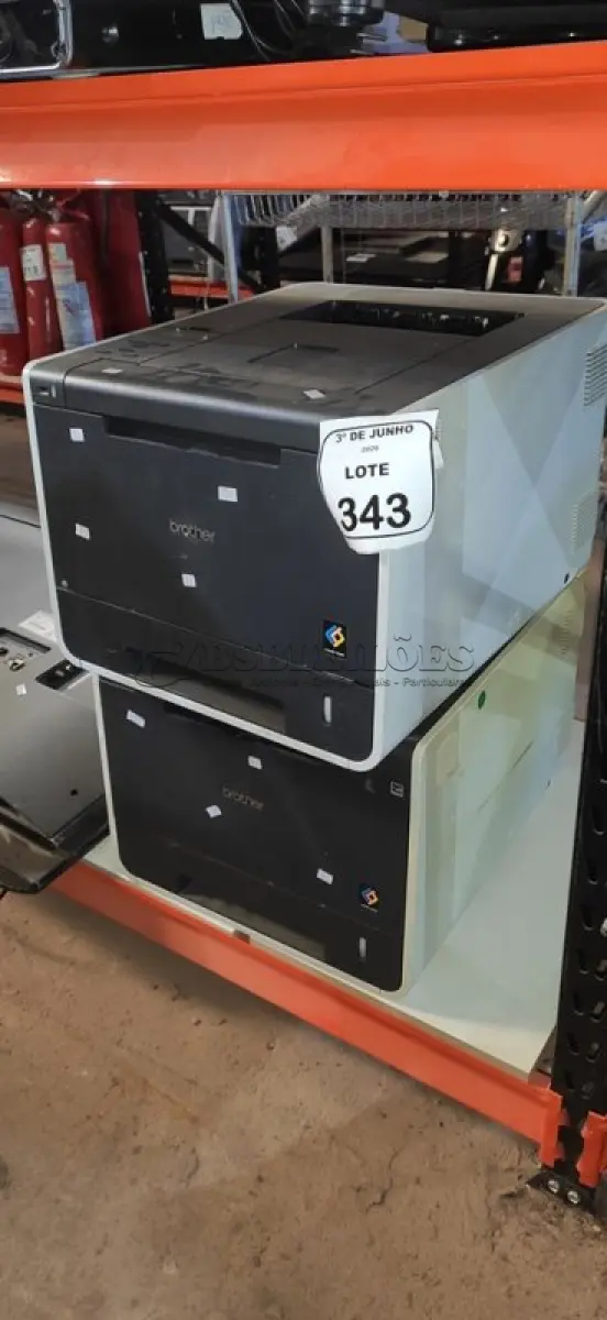 LOTE 343 - 02 IMPRESSORAS MODELO HL-41MARCA BROTHER. (NO ESTADO) ATENÇÃO! FAZER A VISITAÇÃO ANTES DE ARREMATAR, NÃO SABEMOS SE FUNCIONA, LEILÃO NÃO TEM GARANTIA E NEM DEVOLUÇÃO, SUJEITO A POSSÍVEIS AVARIAS VISÍVEIS/OCULTAS E/OU AUSÊNCIA DE COMPONENTES.