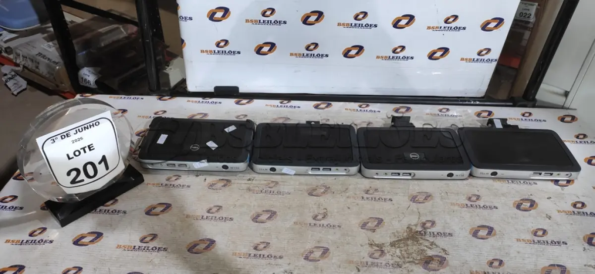 LOTE 201 - 04 MINIS PC MODELO WYSE MARCA DELL. (NO ESTADO) ATENÇÃO! FAZER A VISITAÇÃO ANTES DE ARREMATAR, NÃO SABEMOS SE FUNCIONA, LEILÃO NÃO TEM GARANTIA E NEM DEVOLUÇÃO, SUJEITO A POSSÍVEIS AVARIAS VISÍVEIS/OCULTAS E/OU AUSÊNCIA DE COMPONENTES.