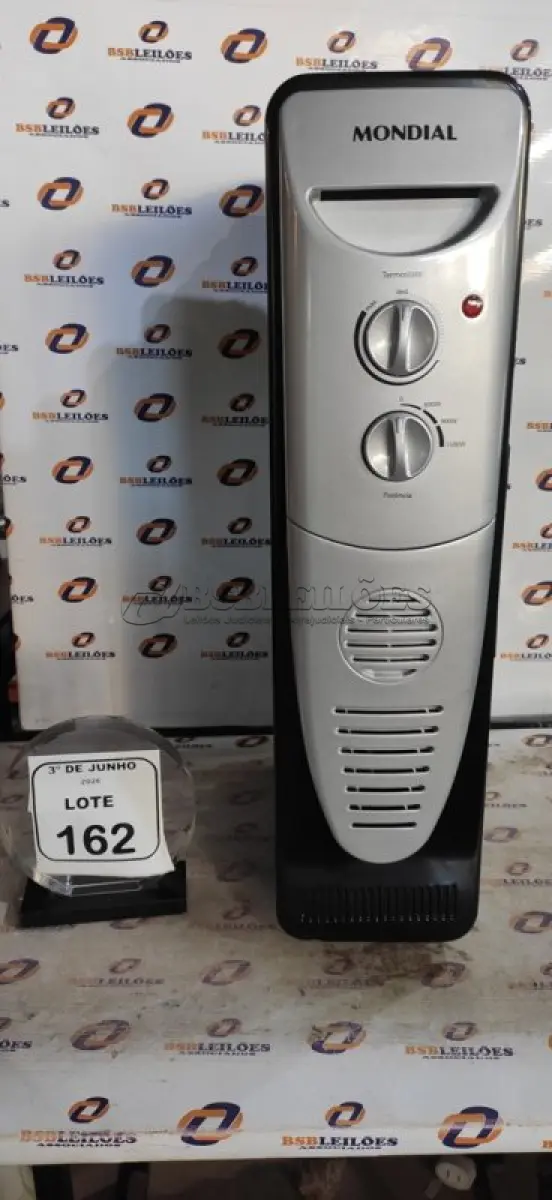 LOTE 162 - 01 AQUECEDOR 1500W 220V MARCA MONDIAL. (NO ESTADO) ATENÇÃO! FAZER A VISITAÇÃO ANTES DE ARREMATAR, NÃO SABEMOS SE FUNCIONA, LEILÃO NÃO TEM GARANTIA E NEM DEVOLUÇÃO, SUJEITO A POSSÍVEIS AVARIAS VISÍVEIS/OCULTAS E/OU AUSÊNCIA DE COMPONENTES.