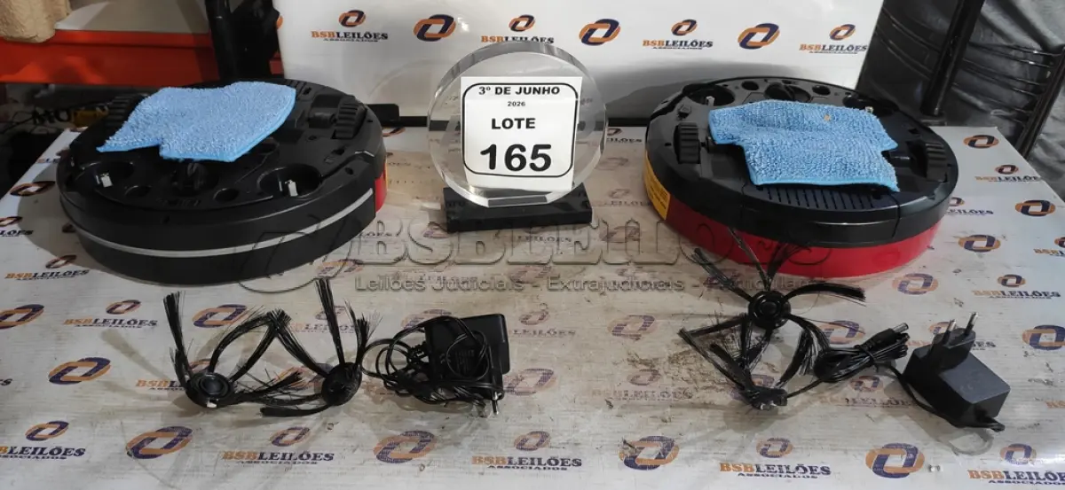 LOTE 165 - 02 ASPIRADORES ROBÔ MARCA MONDIAL. (NO ESTADO) ATENÇÃO! FAZER A VISITAÇÃO ANTES DE ARREMATAR, NÃO SABEMOS SE FUNCIONA, LEILÃO NÃO TEM GARANTIA E NEM DEVOLUÇÃO, SUJEITO A POSSÍVEIS AVARIAS VISÍVEIS/OCULTAS E/OU AUSÊNCIA DE COMPONENTES.