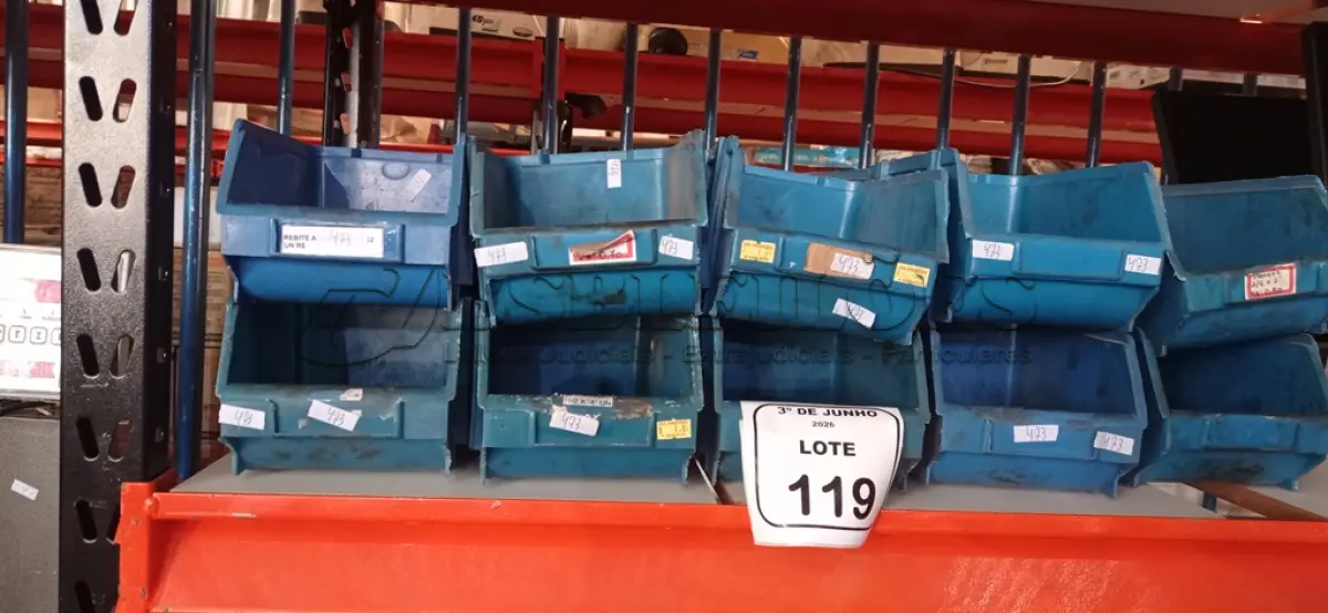 LOTE 119 - 01 LOTE COM GRANDE QUANTIDADE DE CAIXAS DE PLÁSTICO ORGANIZADORAS DE PARAFUSOS. (NO ESTADO) ATENÇÃO! FAZER A VISITAÇÃO ANTES DE ARREMATAR, NÃO SABEMOS SE FUNCIONA, LEILÃO NÃO TEM GARANTIA E NEM DEVOLUÇÃO, SUJEITO A POSSÍVEIS AVARIAS VISÍVEIS/OCULTAS E/OU AUSÊNCIA DE COMPONENTES.