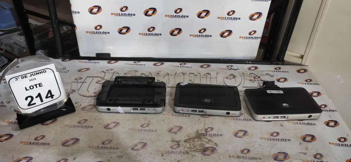 LOTE 214 - 03 MINIS PC MODELO WYSE MARCA DELL. (NO ESTADO) ATENÇÃO! FAZER A VISITAÇÃO ANTES DE ARREMATAR, NÃO SABEMOS SE FUNCIONA, LEILÃO NÃO TEM GARANTIA E NEM DEVOLUÇÃO, SUJEITO A POSSÍVEIS AVARIAS VISÍVEIS/OCULTAS E/OU AUSÊNCIA DE COMPONENTES.