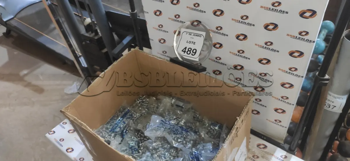 LOTE 489 - 01 CAIXA COM APROXIMADAMENTE 5.500 PARAFUSOS AUTO BROCANTE. (NO ESTADO) ATENÇÃO! FAZER A VISITAÇÃO ANTES DE ARREMATAR, NÃO SABEMOS SE FUNCIONA, LEILÃO NÃO TEM GARANTIA E NEM DEVOLUÇÃO, SUJEITO A POSSÍVEIS AVARIAS VISÍVEIS/OCULTAS E/OU AUSÊNCIA DE COMPONENTES.