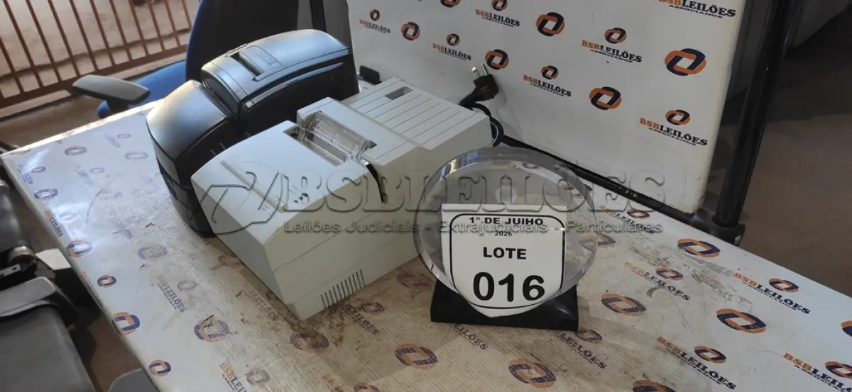 LOTE 016 - 02 IMPRESSORAS DE CUPOM. (NO ESTADO) ATENÇÃO! FAZER A VISITAÇÃO ANTES DE ARREMATAR, NÃO SABEMOS SE FUNCIONA, LEILÃO NÃO TEM GARANTIA E NEM DEVOLUÇÃO, SUJEITO A POSSÍVEIS AVARIAS VISÍVEIS/OCULTAS E/OU AUSÊNCIA DE COMPONENTES.