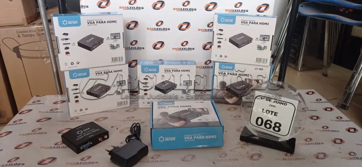 LOTE 068 - 06 ADAPTADORES CONVERSOR VGA PARA HDMI MARCA LOTUS. (NO ESTADO) ATENÇÃO! FAZER A VISITAÇÃO ANTES DE ARREMATAR, NÃO SABEMOS SE FUNCIONA, LEILÃO NÃO TEM GARANTIA E NEM DEVOLUÇÃO, SUJEITO A POSSÍVEIS AVARIAS VISÍVEIS/OCULTAS E/OU AUSÊNCIA DE COMPONENTES.