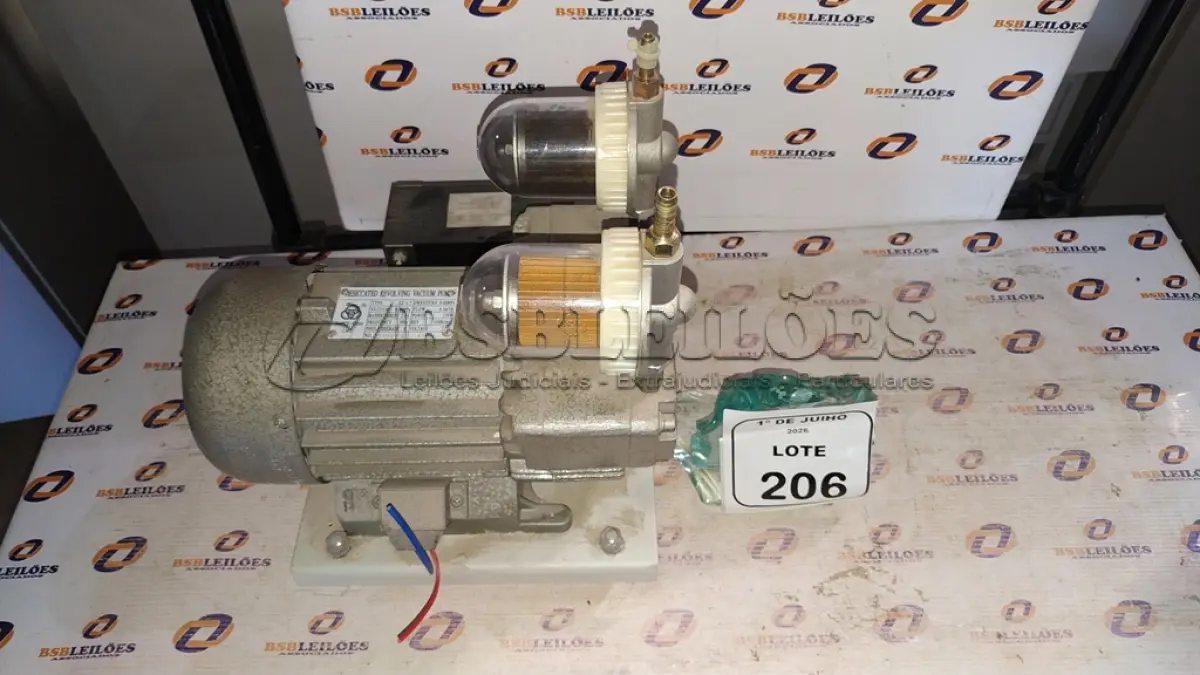 LOTE 206 - 01 MOTOR A VÁCUO. (NO ESTADO) ATENÇÃO! FAZER A VISITAÇÃO ANTES DE ARREMATAR, NÃO SABEMOS SE FUNCIONA, LEILÃO NÃO TEM GARANTIA E NEM DEVOLUÇÃO, SUJEITO A POSSÍVEIS AVARIAS VISÍVEIS/OCULTAS E/OU AUSÊNCIA DE COMPONENTES.
