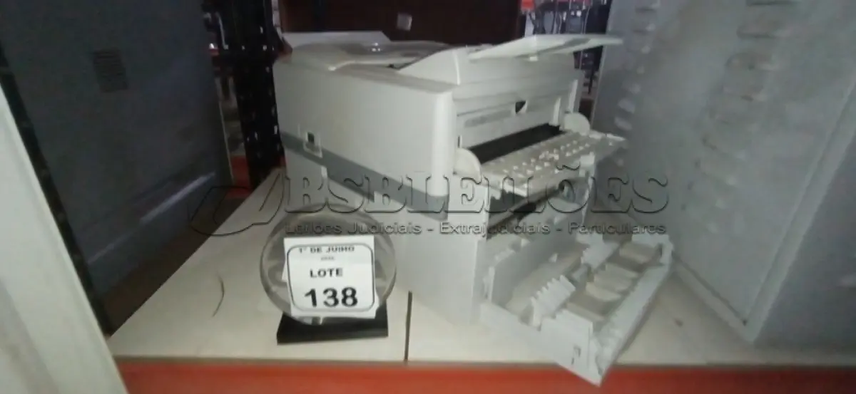 LOTE 138 - 01 IMPRESSORA MODELO B4600 MARCA OKI. (NO ESTADO) ATENÇÃO! FAZER A VISITAÇÃO ANTES DE ARREMATAR, NÃO SABEMOS SE FUNCIONA, LEILÃO NÃO TEM GARANTIA E NEM DEVOLUÇÃO, SUJEITO A POSSÍVEIS AVARIAS VISÍVEIS/OCULTAS E/OU AUSÊNCIA DE COMPONENTES.