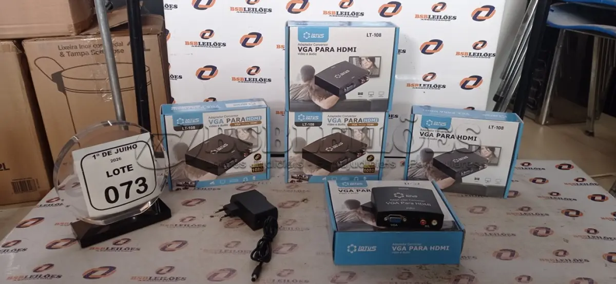 LOTE 073 - 05 ADAPTADORES CONVERSOR VGA PARA HDMI MARCA LOTUS. (NO ESTADO) ATENÇÃO! FAZER A VISITAÇÃO ANTES DE ARREMATAR, NÃO SABEMOS SE FUNCIONA, LEILÃO NÃO TEM GARANTIA E NEM DEVOLUÇÃO, SUJEITO A POSSÍVEIS AVARIAS VISÍVEIS/OCULTAS E/OU AUSÊNCIA DE COMPONENTES.