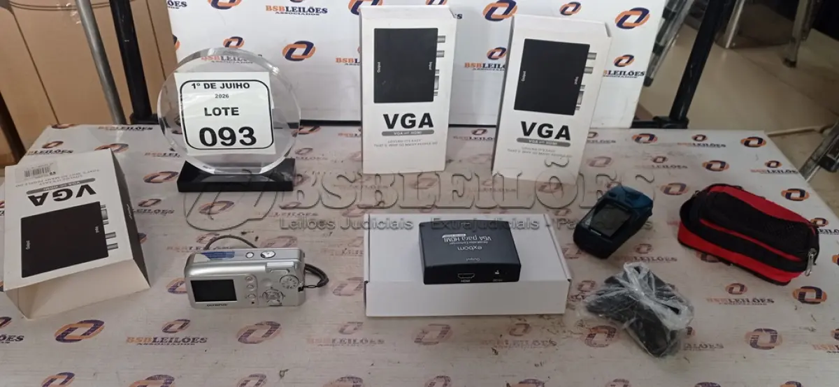 LOTE 093 - 01 MÁQUINA FOTOGRÁFICA MARCA OLYMPUS, 01 GPS MARCA GARMIN E 03 ADAPTADORES CONVERSOR VGA PARA HDMI MARCA LOTUS. (NO ESTADO) ATENÇÃO! FAZER A VISITAÇÃO ANTES DE ARREMATAR, NÃO SABEMOS SE FUNCIONA, LEILÃO NÃO TEM GARANTIA E NEM DEVOLUÇÃO, SUJEITO A POSSÍVEIS AVARIAS VISÍVEIS/OCULTAS E/OU AUSÊNCIA DE COMPONENTES.