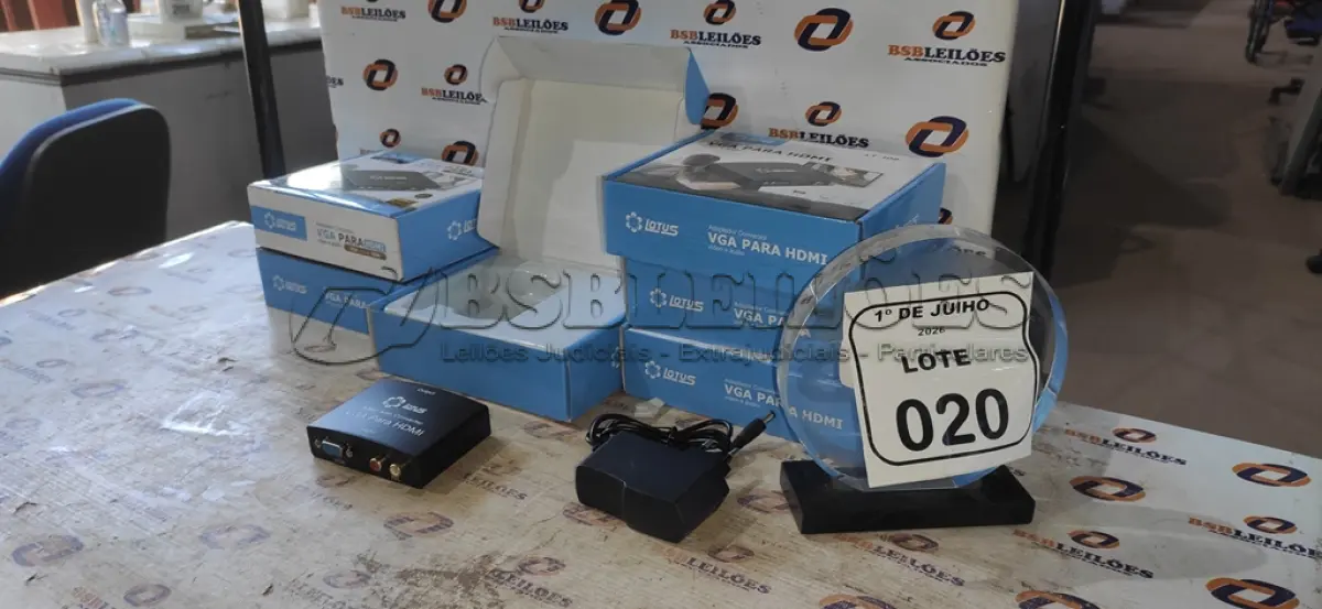 LOTE 020 - 06 ADAPTADORES CONVERSOR VGA PARA HDMI MARCA LOTUS. (NO ESTADO) ATENÇÃO! FAZER A VISITAÇÃO ANTES DE ARREMATAR, NÃO SABEMOS SE FUNCIONA, LEILÃO NÃO TEM GARANTIA E NEM DEVOLUÇÃO, SUJEITO A POSSÍVEIS AVARIAS VISÍVEIS/OCULTAS E/OU AUSÊNCIA DE COMPONENTES.